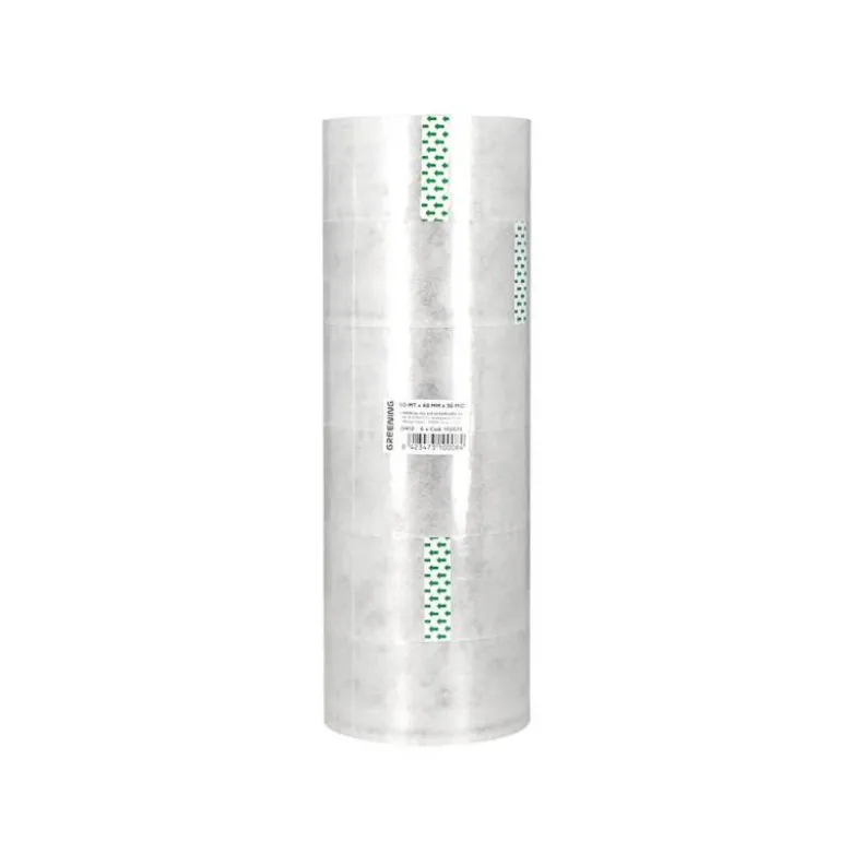 CINTA ADHESIVA GREENING POLIPROPILENO TRANSPARENTE 60 MT X 48 MM PARA EMBALAJE