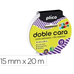 Cinta adhesiva marca Plico doble cara 15mm x 20mt