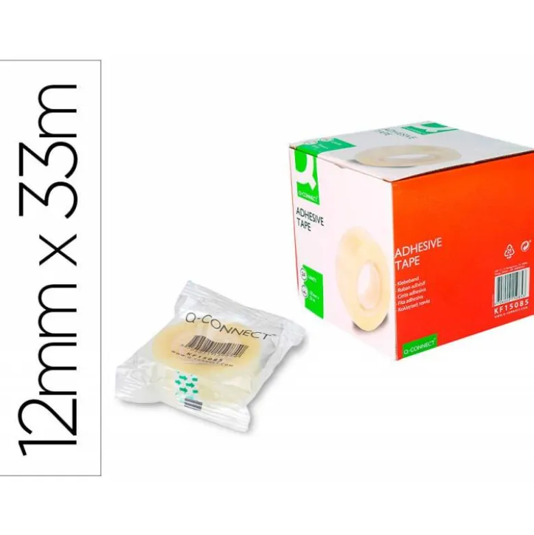 Cinta adhesiva marca Q-Connect 33mt x 12mm encelofanada