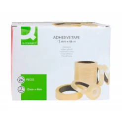 Cinta adhesiva marca Q-Connect 66 mt x 12 mm encelofanada
