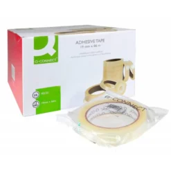 Cinta adhesiva marca q-connect 66 mt x 19 mm encelofanada
