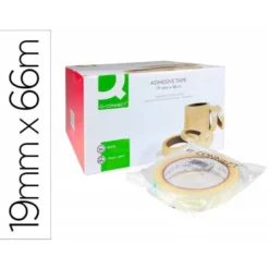 Cinta adhesiva marca q-connect 66 mt x 19 mm encelofanada