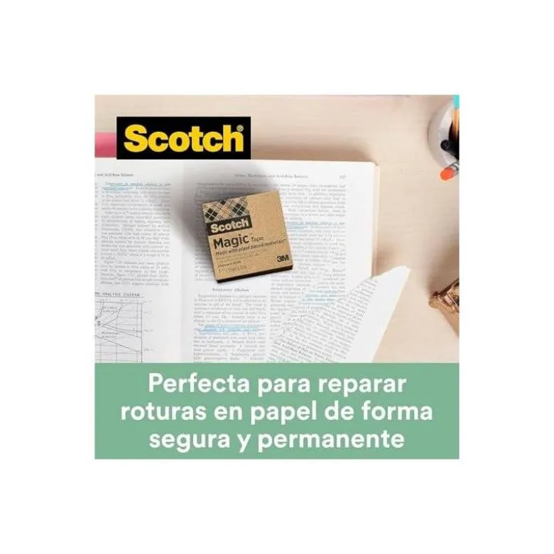 Cinta adhesiva marca Scoth-Magic invisible pack de 9 rollos