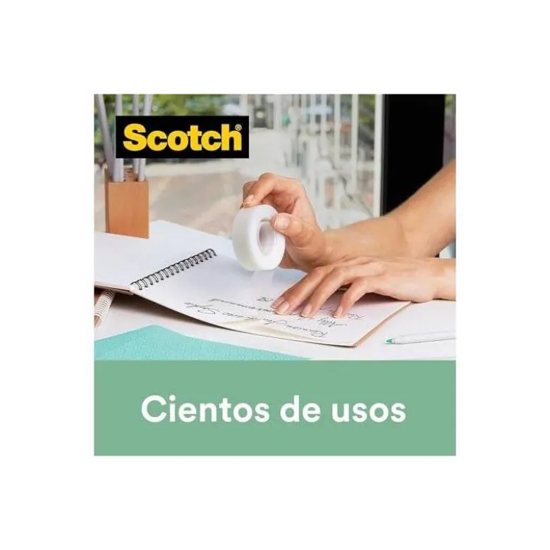 Cinta adhesiva marca Scoth-Magic invisible pack de 9 rollos