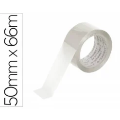 Cinta adhesiva Q-Connect polipropileno transparente 66 mt x 50 mm para embalaje bajo ruido.