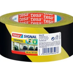 CINTA ADHESIVA TESA DE SEGURIDAD AMARILLA Y NEGRA POLIPROPILENO 66 MT X 50 MM