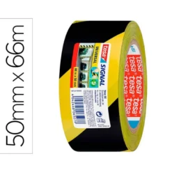 CINTA ADHESIVA TESA DE SEGURIDAD AMARILLA Y NEGRA POLIPROPILENO 66 MT X 50 MM