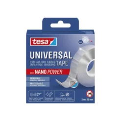CINTA ADHESIVA TESA DOBLE CARA NANO UNIVERSAL TRANSPARENTE 3 MT X 30 MM