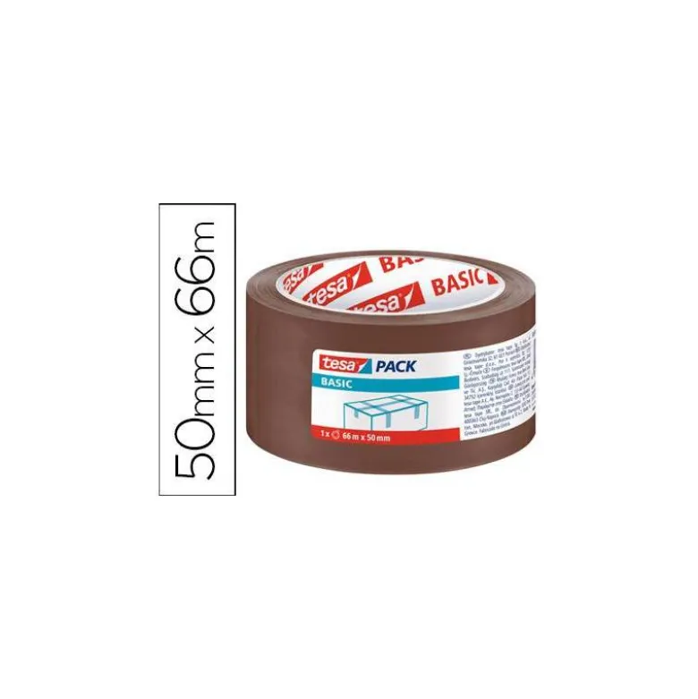 Cinta adhesiva Tesa marron Basic 66 m x 50 mm