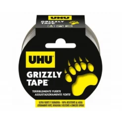 CINTA ADHESIVA UHU AMERICANA GRIZZLY TAPE ULTRAFUERTE COLOR PLATA 25 MT X 48 MM