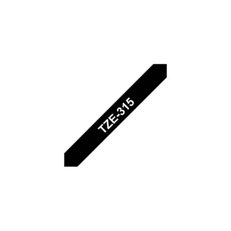 Cintas Brother TZE-315 6mm (ancho) x 8m (largo) laminada negro/blanco