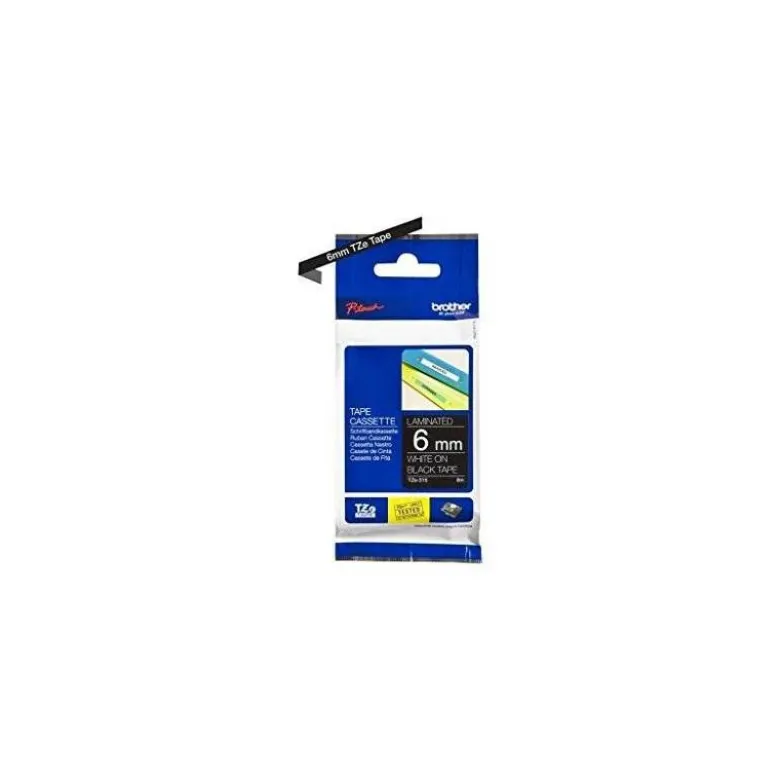 Cintas Brother TZE-315 6mm (ancho) x 8m (largo) laminada negro/blanco