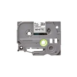 Cintas Brother TZE-211 6mm (ancho) x 8m (largo) laminada blanco/negro