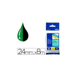 Cintas Brother TZE-751 24mm (ancho) x 8m (largo) laminada verde/Negro