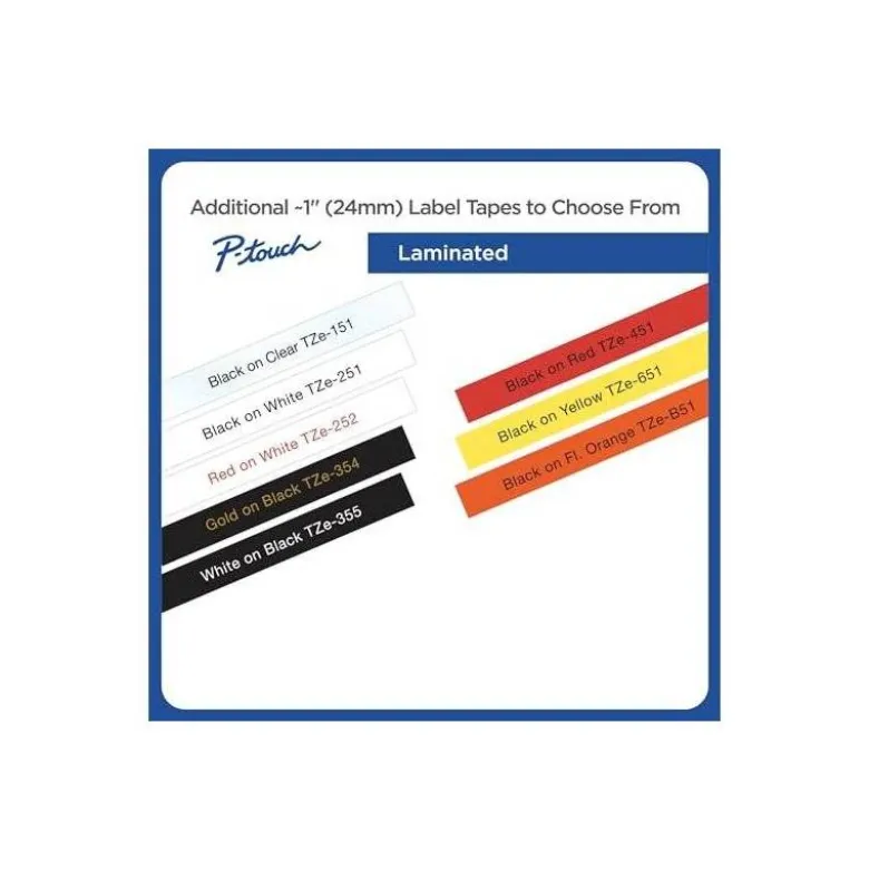 Cintas Brother TZE-S251 24mm (ancho) x 8m (largo) laminada Blanco/negro