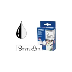 Cintas Brother TZ-N221 9mm (ancho) x 8m (largo) no laminada Blanco/negro