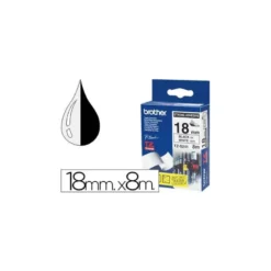 Cintas Brother TZ-S241 18mm (ancho) x 8m (largo) laminada Blanco/negro