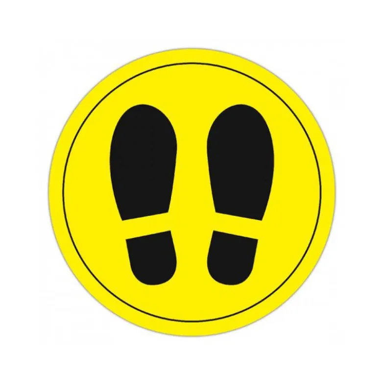 CIRCULO DE SEÑALIZACION ADHESIVO APLI PARA SUELO PVC 100 MC PIES COLOR AMARILLO/NEGRO DIAMETRO 30 CM