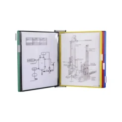 Clasificador de pared de metal con 10 fundas de varios colores tamaño A3
