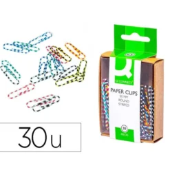 Clips colores rayados Nº 3 marca Q-Connect 50 mm