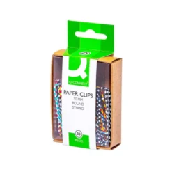 Clips colores rayados Nº 3 marca Q-Connect 50 mm