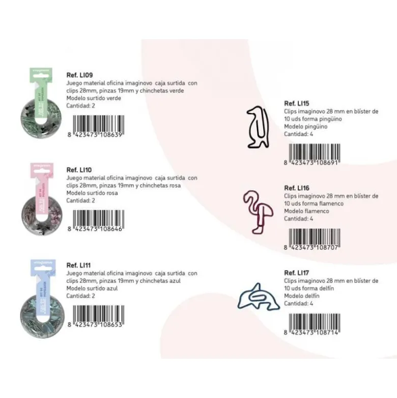 CLIPS IMAGINOVO EXPOSITOR DE SOBREMESA CON 51 BLISTER Y CAJAS SURTIDAS EN DISTINTOS FORMATOS 450X780 MM