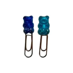 CLIPS IMAGINOVO 32 MM OSITO GOMINOLA EN BLISTER DE 3 UNIDADES AZUL TRANSPARENTE Y VERDE