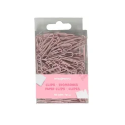 CLIPS IMAGINOVO PASTEL 28 MM CAJA DE 150 UNIDADES ROSA