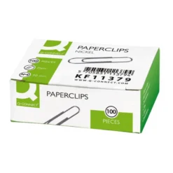 CLIPS NIQUELADOS Q-CONNECT N 4 PLANOS 50 MM CAJA DE 100 UNIDADES