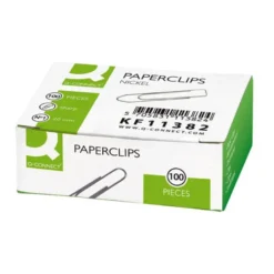 CLIPS NIQUELADOS Q-CONNECT N 1 PICOS 20 MM PUNTA CAJA DE 100 UNIDADES
