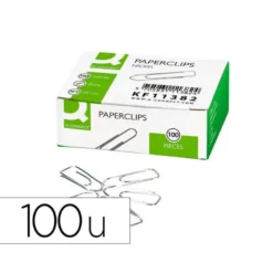 CLIPS NIQUELADOS Q-CONNECT N 1 PICOS 20 MM PUNTA CAJA DE 100 UNIDADES