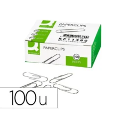 CLIPS ZINC Q-CONNECT N 1 LABIADOS 20 MM CAJA DE 100 UNIDADES