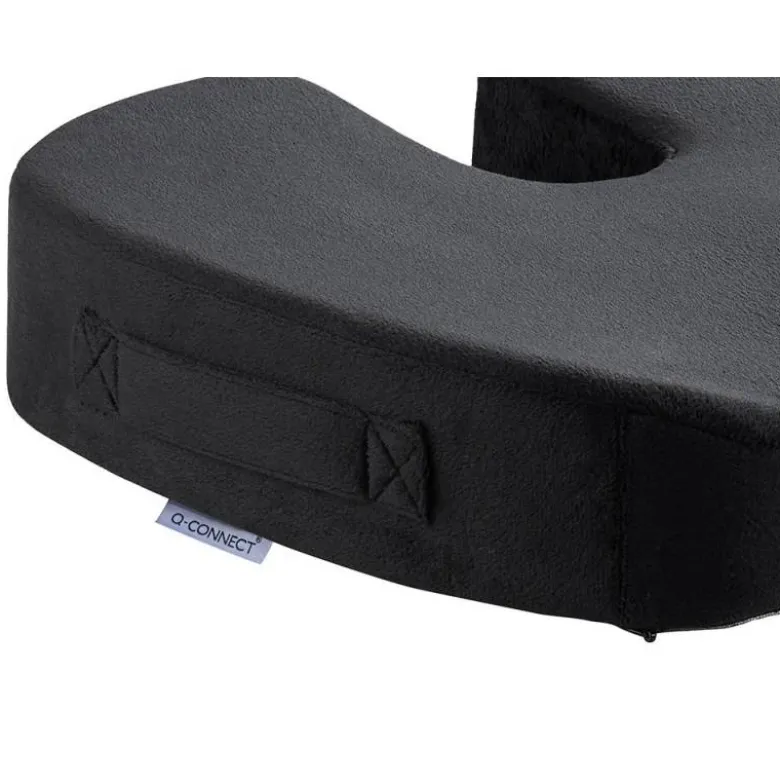 COJIN DE ASIENTO Q-CONNECT DE ESPUMA VISCOELASTICA COLOR NEGRO 460X370X75 MM