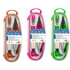 Compas escolar Liderpapel con adaptador universal, minas, afilaminas y goma. Colores surtidos