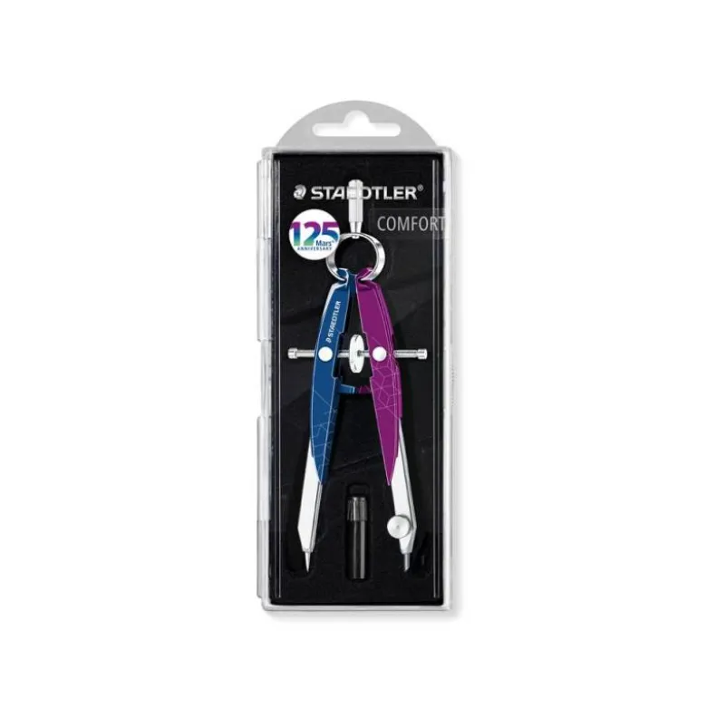 COMPAS STAEDTLER MICROMETRICO MARS 556 AZUL/LILA CON HUSILLO Y RUEDA CENTRAL