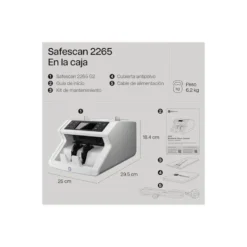CONTADOR TOTALIZADOR DE BILLETES SAFESCAN 2265 CUENTA EURO LIBRA MEZCLADOS VERIFICA UV/MG/COLOR/TAMAÑO Y ESPESOR