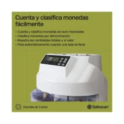 Contador y clasificador de monedas marca Safescan 250 monedas por minuto