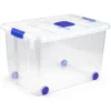 CONTENEDOR DE PLASTICO PLASTICFORTE 55 LITROS N 4 TRANSPARENTE CON TAPA 590X400X350 MM