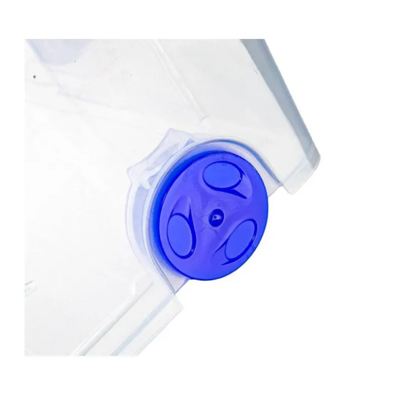 CONTENEDOR DE PLASTICO PLASTICFORTE 55 LITROS N 4 TRANSPARENTE CON TAPA 590X400X350 MM