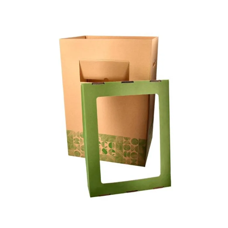 CONTENEDOR PAPELERA RECICLAJE LIDERPAPEL ECOUSE CARTON 100% RECICLADO Y RECICLABLE 70 LITROS 450X350X650 MM