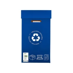 CONTENEDOR PAPELERA RECICLAJE LIDERPAPEL CARTON RECICLADO PARA PAPEL Y CARTON 450X350X650 MM 70 LITROS AZUL