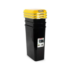 CONTENEDOR PARA RECICLAJE PLASTICFORTE 25 L CON TAPA COLOR AMARILLO PARCHIS