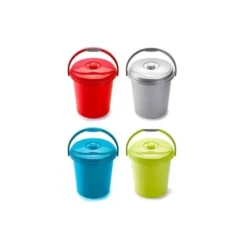 CONTENEDOR PARA RECICLAJE PLASTICFORTE 25 L CON TAPA COLOR AZUL PARCHIS