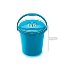 CONTENEDOR PARA RECICLAJE PLASTICFORTE 25 L CON TAPA COLOR AZUL PARCHIS