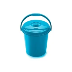 CONTENEDOR PARA RECICLAJE PLASTICFORTE 25 L CON TAPA COLOR AZUL PARCHIS
