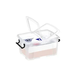 CONTENEDOR PLASTICO CEP 12 LITROS 405X295X183 MM TRANSPARENTE CON TAPA Y CIERRE HERMETICO