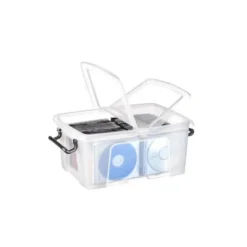 CONTENEDOR PLASTICO CEP 12 LITROS 405X295X183 MM TRANSPARENTE CON TAPA Y CIERRE HERMETICO