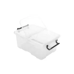 CONTENEDOR PLASTICO CEP 12 LITROS 405X295X183 MM TRANSPARENTE CON TAPA Y CIERRE HERMETICO