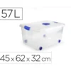 CONTENEDOR PLASTICO PLASTICFORTE N 5 TRANSPARENTE CON TAPA CAPACIDAD 57 L