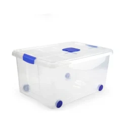 CONTENEDOR PLASTICO PLASTICFORTE N 5 TRANSPARENTE CON TAPA CAPACIDAD 57 L